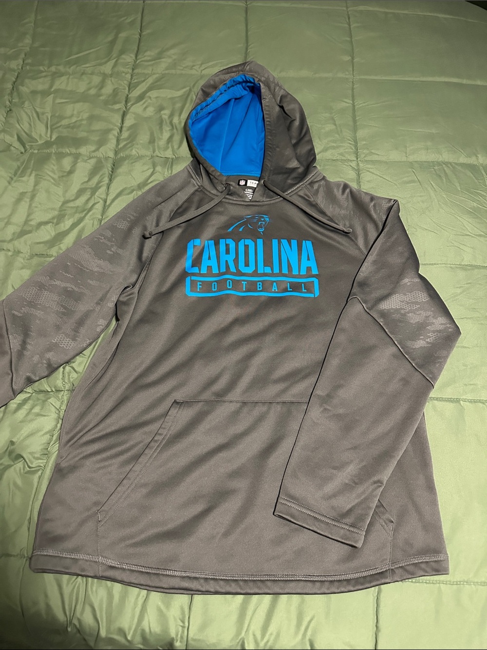 Team Apparel Gray Hoodie with Bright Blue Carolina Football Logo